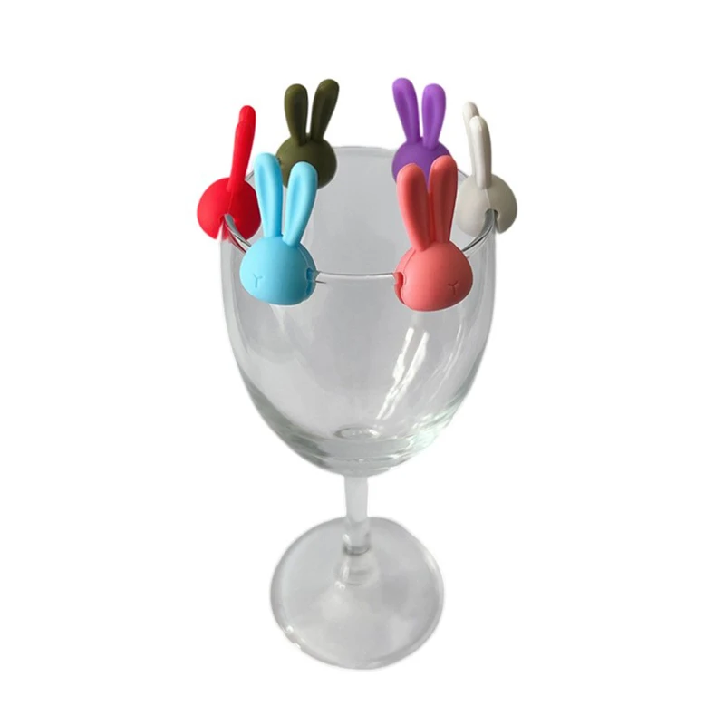 3D Rabbit Ear Wine Glass Marker Glass High Legged Glass Recognizer Red Wine Champagne Glass