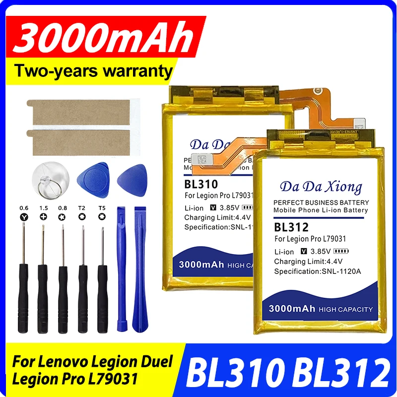 

DaDaXiong 3000mAh For Lenovo Rescue Gaming PRO L79031 BL310 BL312 Phone Battery + Tool