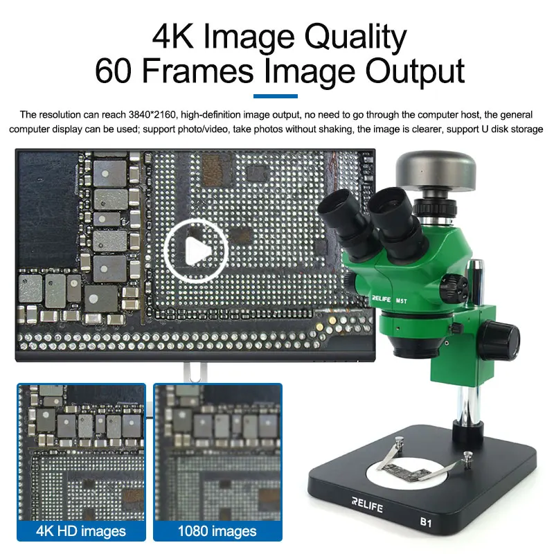 SUNSHINE Microscope HD Electronic Camera M-15 HDMI 4K Camera/60fps Original Sony Chip/8.42 Million Ultra-High-Definition Pixels
