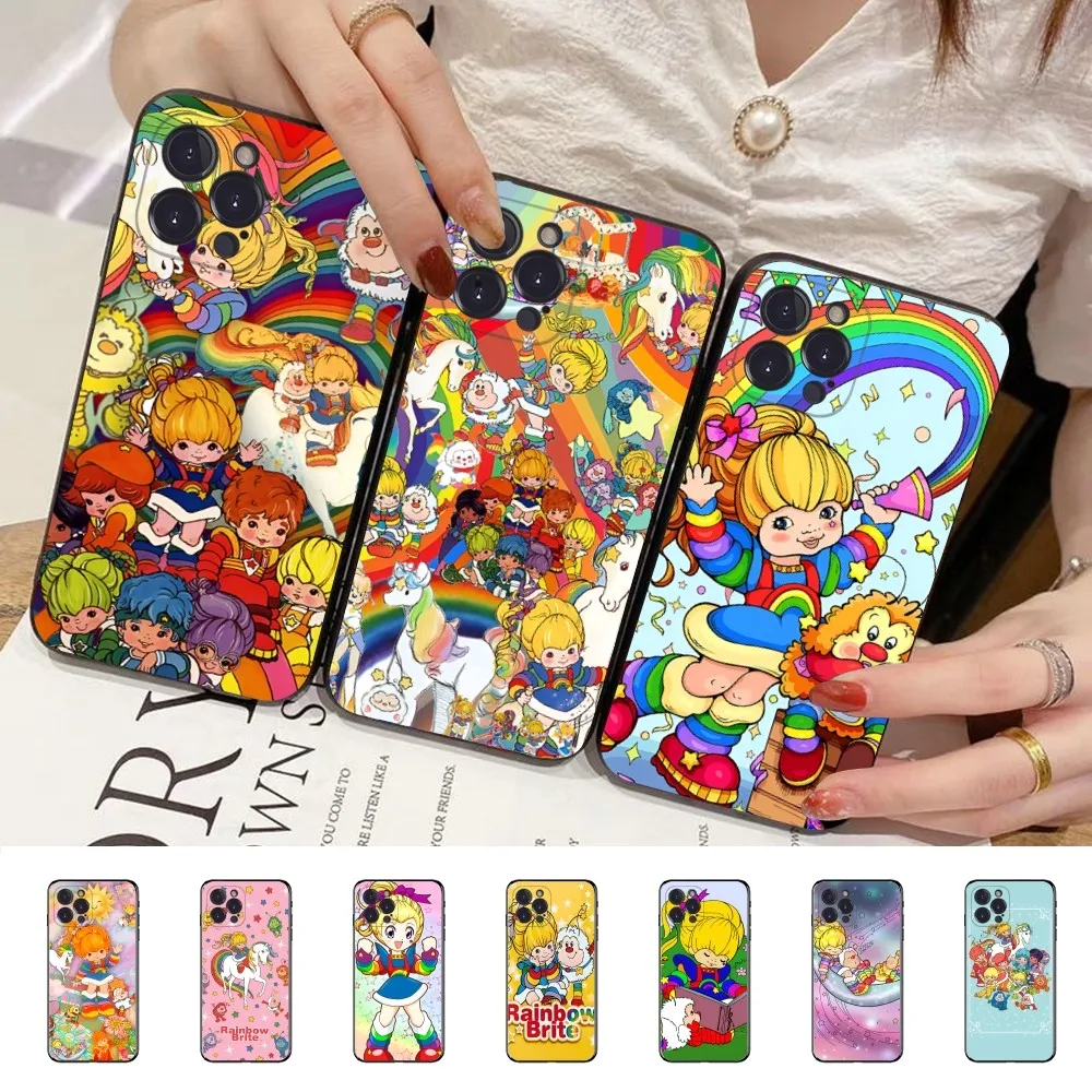 

R-Rainbow Cute Brite Phone Case For IPhone 16 15 14 13 12 Mini 11 Pro XS Max X XR SE 6 7 8 Plus Soft Silicone Cover