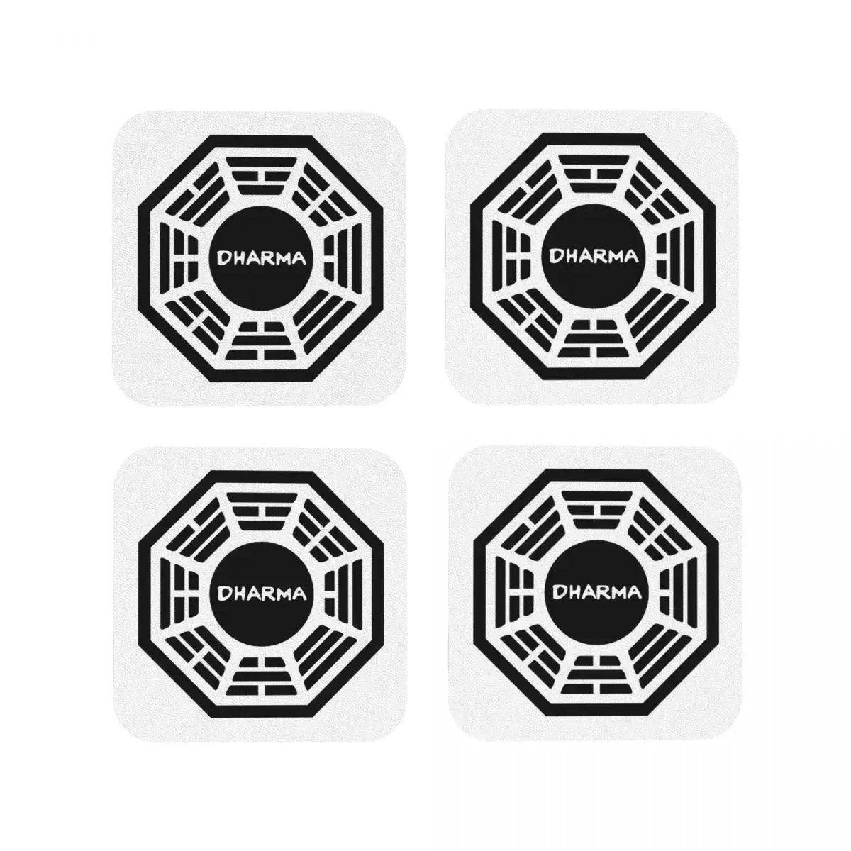 The Dharma Initiative Coasters Kitchen Placemats Non-slip Insulation Cup Coffee Mats For Decor Home Tableware Pads Set of 4