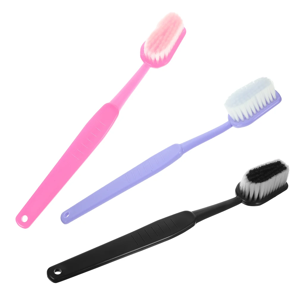 

3pcs Giant Prop Lightweight Photo Party Decor For Birthday Event Flocking Bristle Toothbrush Decor Abs Material