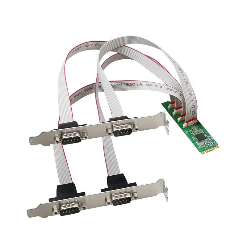 M.2 B + M إلى DB9 4 منافذ Com AX99100 رقاقة 4S DB 9pin RS232 المنفذ التسلسلي الصناعي COM1 المنفذ التسلسلي M2 B M بطاقة توسيع المفتاح