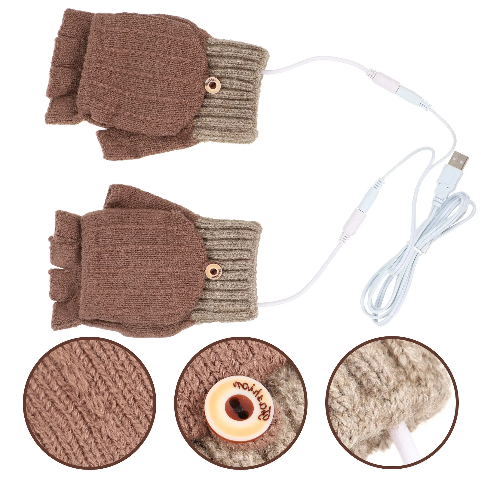 

1Pair Heated Winter Gloves Electric Thermal USB Powered Warm Gloves Breathable Comfort Fit for Cold Weather Outdoor Activities