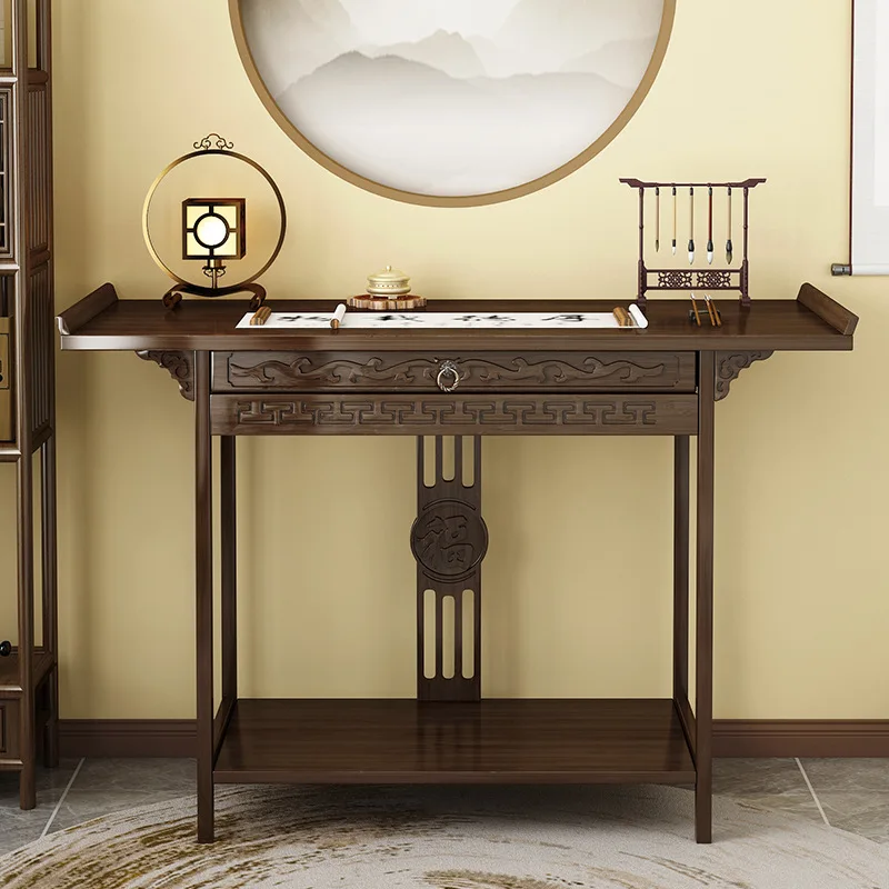 New Chinese-style entrance table Light luxury door Floor-to-ceiling household partition cabinet Supply table Case calligraphy