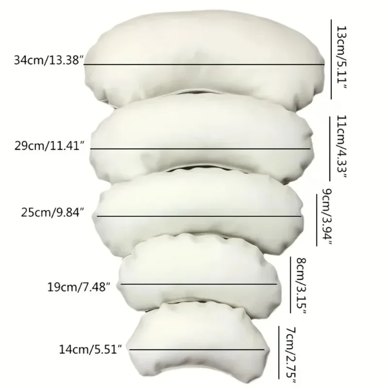 5pcs/set Newborn Photography Props Simple Crescent Auxiliary Pillows Baby Posing Basket Fillings Cushion Photoshoot Accessories