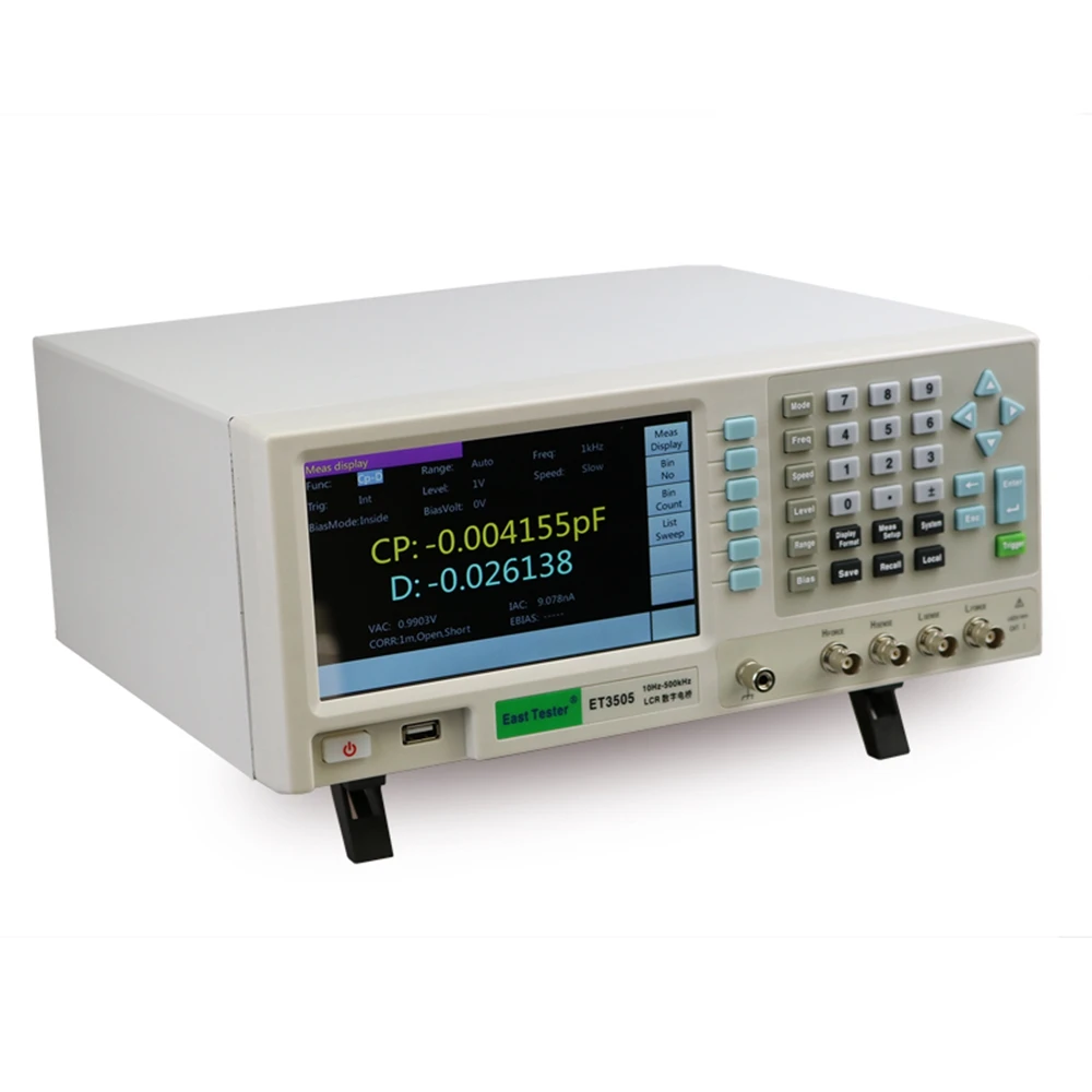 East Tester Benchtop LCR Meter 10Hz-1MHz Desktop LCR Digital Bridges Tester Capacitance Resistance Inductance Frequency Analyzer