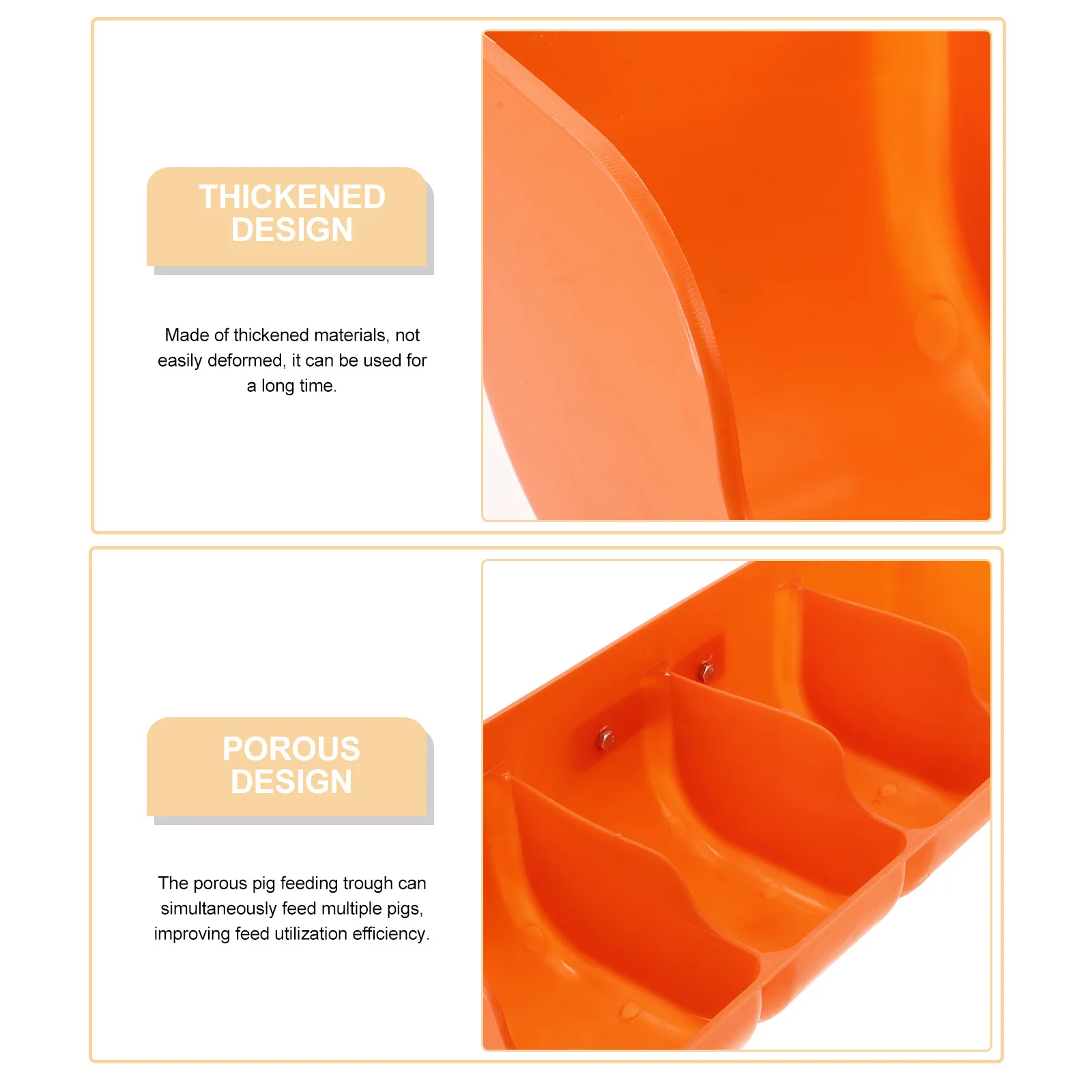 

Thick Pig Feeder Multi-Slots Break Resistant Mountable Farm Feeder Multi-Compartments Livestock Feeding Trough Large Capacity