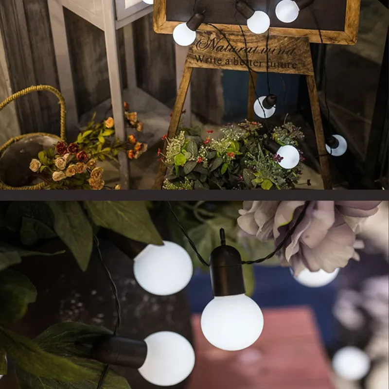 15M 50 LED USB Globe Ball String Light Street Christmas Fairy Led Festoon Outdoor For Garden Backyard Party Patio Decor