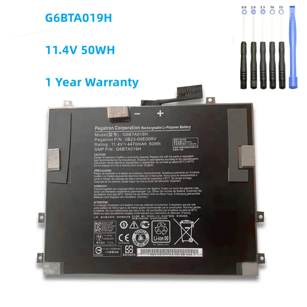 

Laptop Battery G6BTA019H 11.4V/50Wh/4470mAh For 0B23-00E00RV 2DTH-W1310 Tablet G6BTA019H