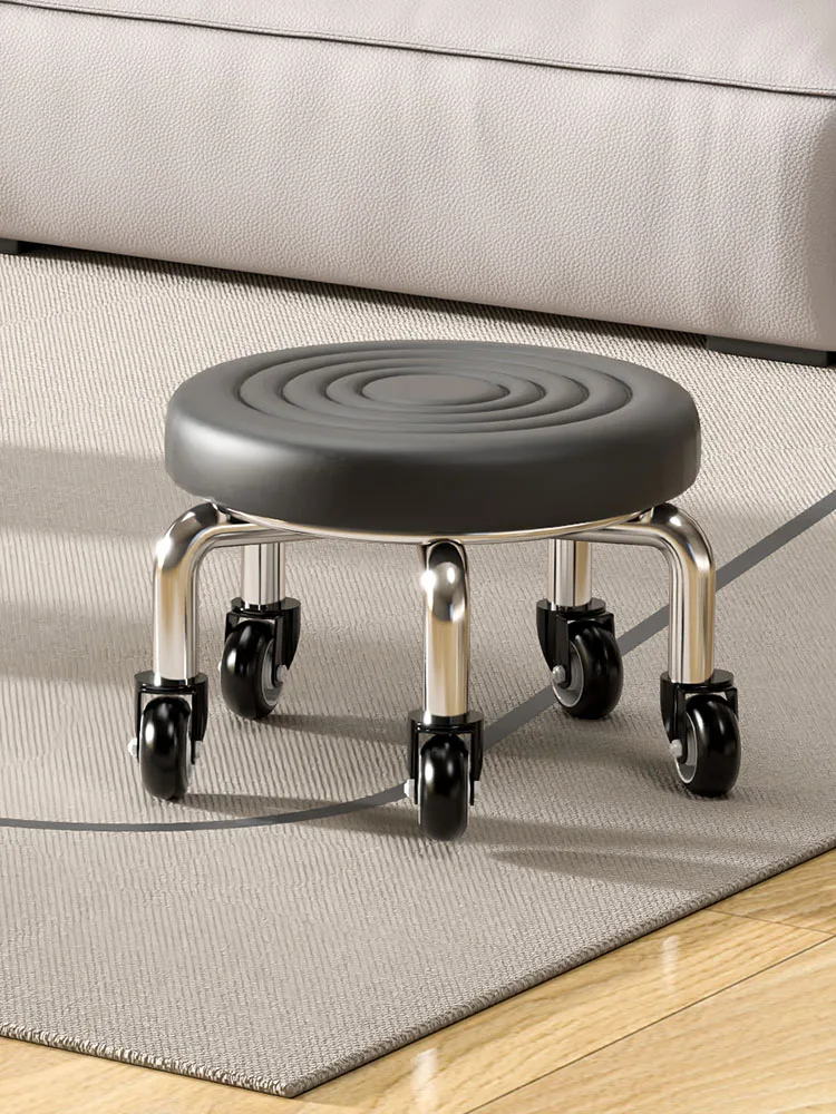 

Универсальный маленький табурет на колесах, маленькая скамейка, круглый табурет, бытовой шкив, низкий табурет, стул