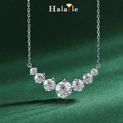 Halaile D Color Moissanite S925 Sterling Silver Smile Pendant Necklace Fine Jewelry Neck Chain Luxury Gift for Women