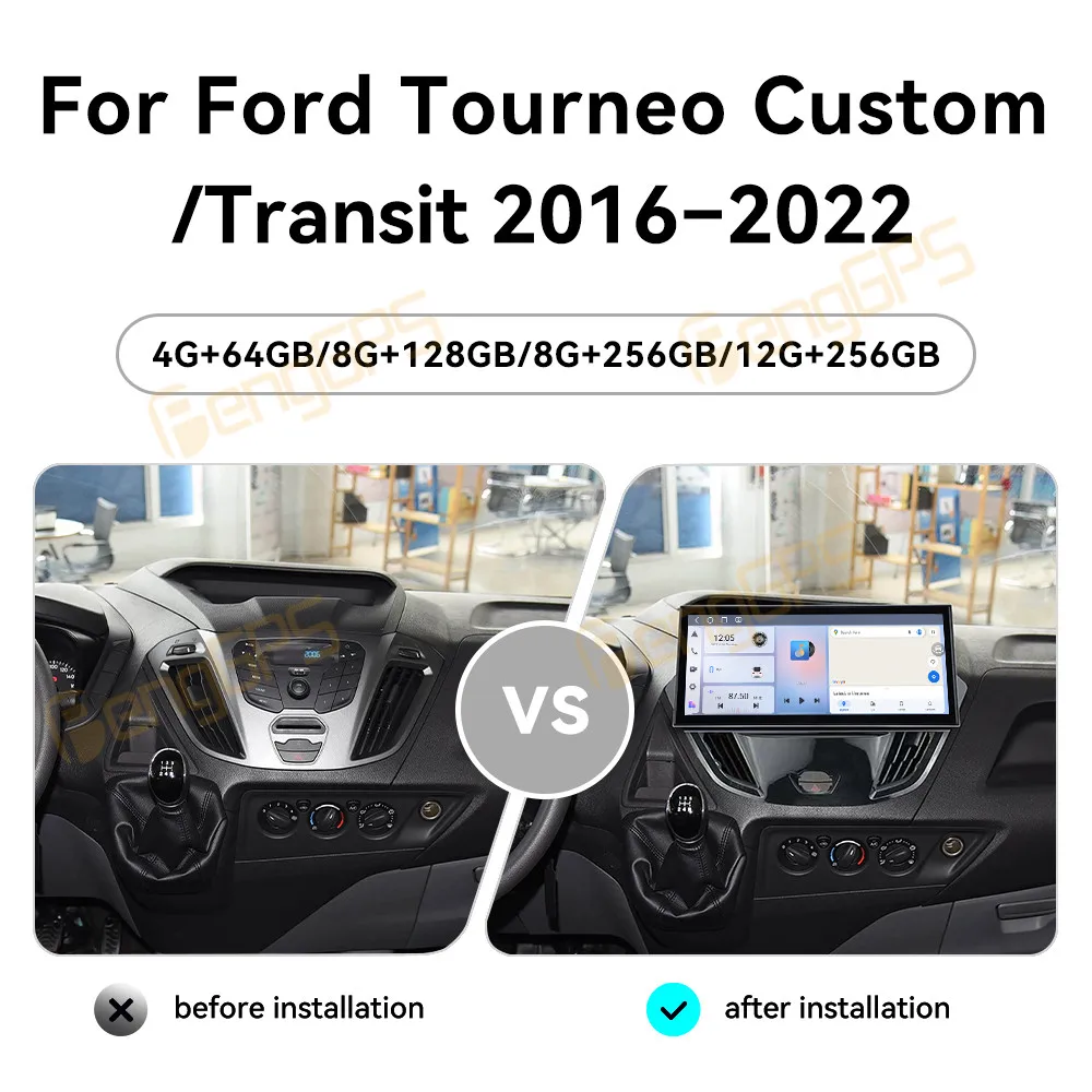Car Accessories Radio For Ford Tourneo Custom Transit 2016–2022 Android Auto GPS Navigation Multimedia Stereo Receiver Head Unit