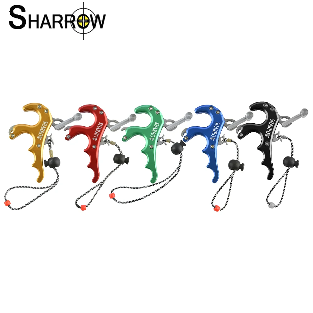 

4 Finger Bow Release Aids Aluminum Alloy Thumb Trigger Grip High-Sensitivity Adjustable 4-finger Gripper Archery Accessories