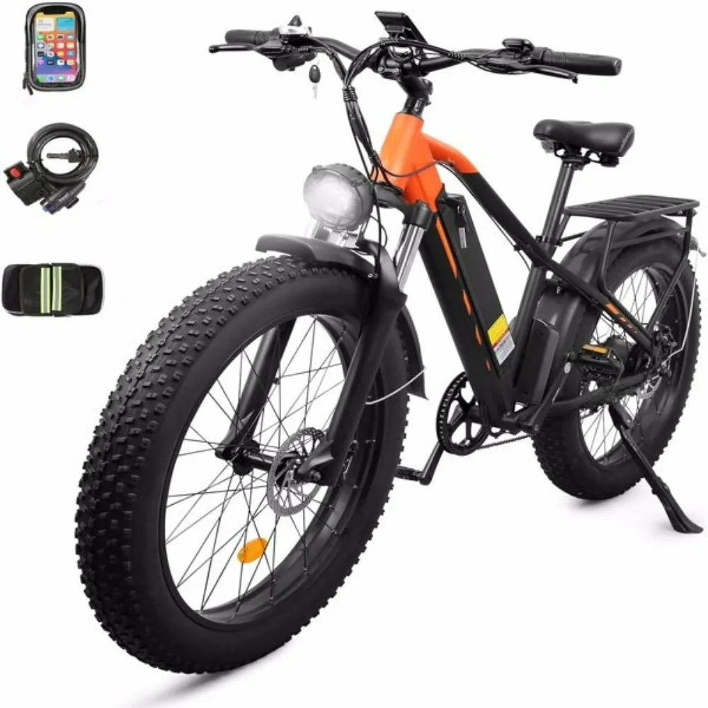 Electric Bike 1000W Motor Fat Tire 26x4 Mountain Bike，16AH Removable Battery, All-Terrain E Bike for Mountains, Snow, Sand, Road