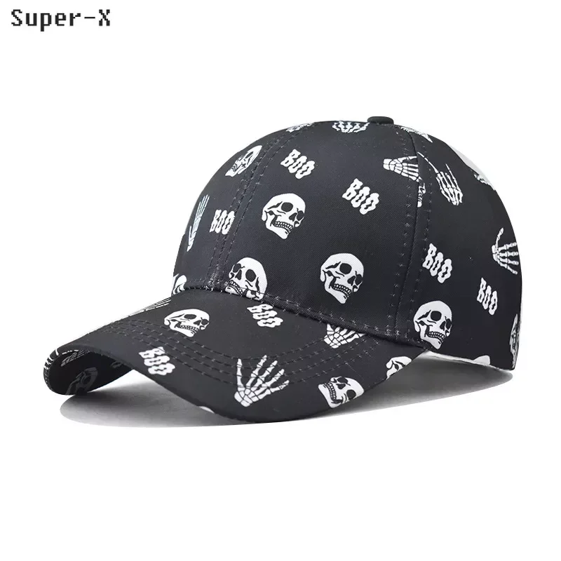 

Y2K Print Skulls Bones Baseball Cap for Men and Women Trucker Hats Mens Cap