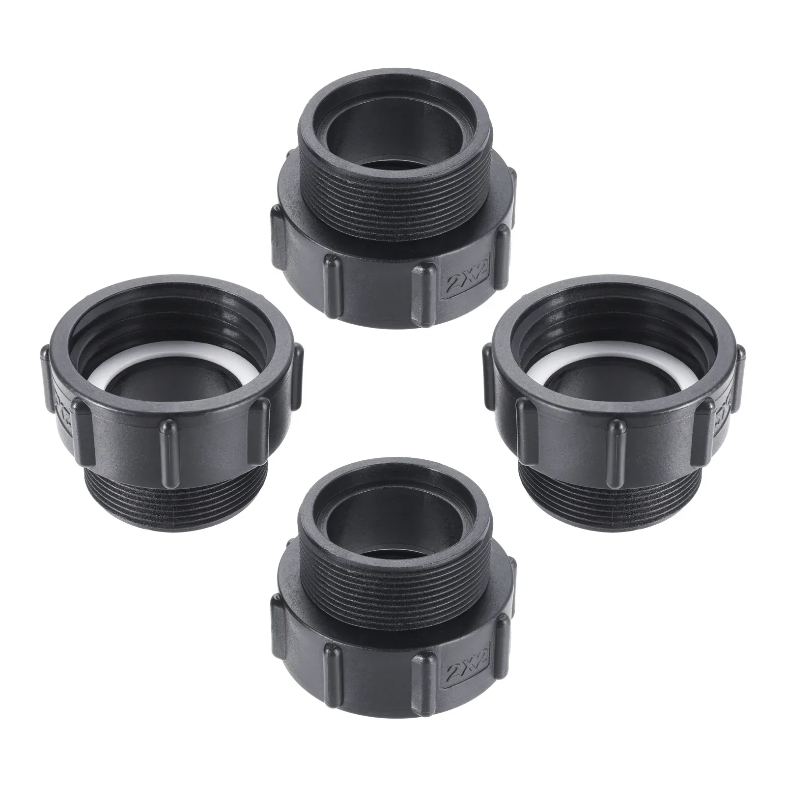 

4Pcs S60x6 2" Coarse Thread 2 BSP Male Thread IBC Tote Joint Fittings for 275-330 Gallon Drain Tank Connecting Garden Hose