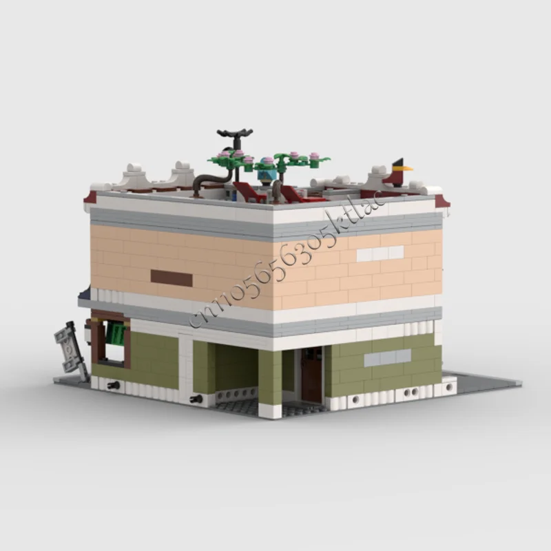 Blocs de construction modulaires de nouilles et de vélos MOC City Street Views, 1462 pièces, assemblage éducatif, jouets pour enfants, cadeaux de noël