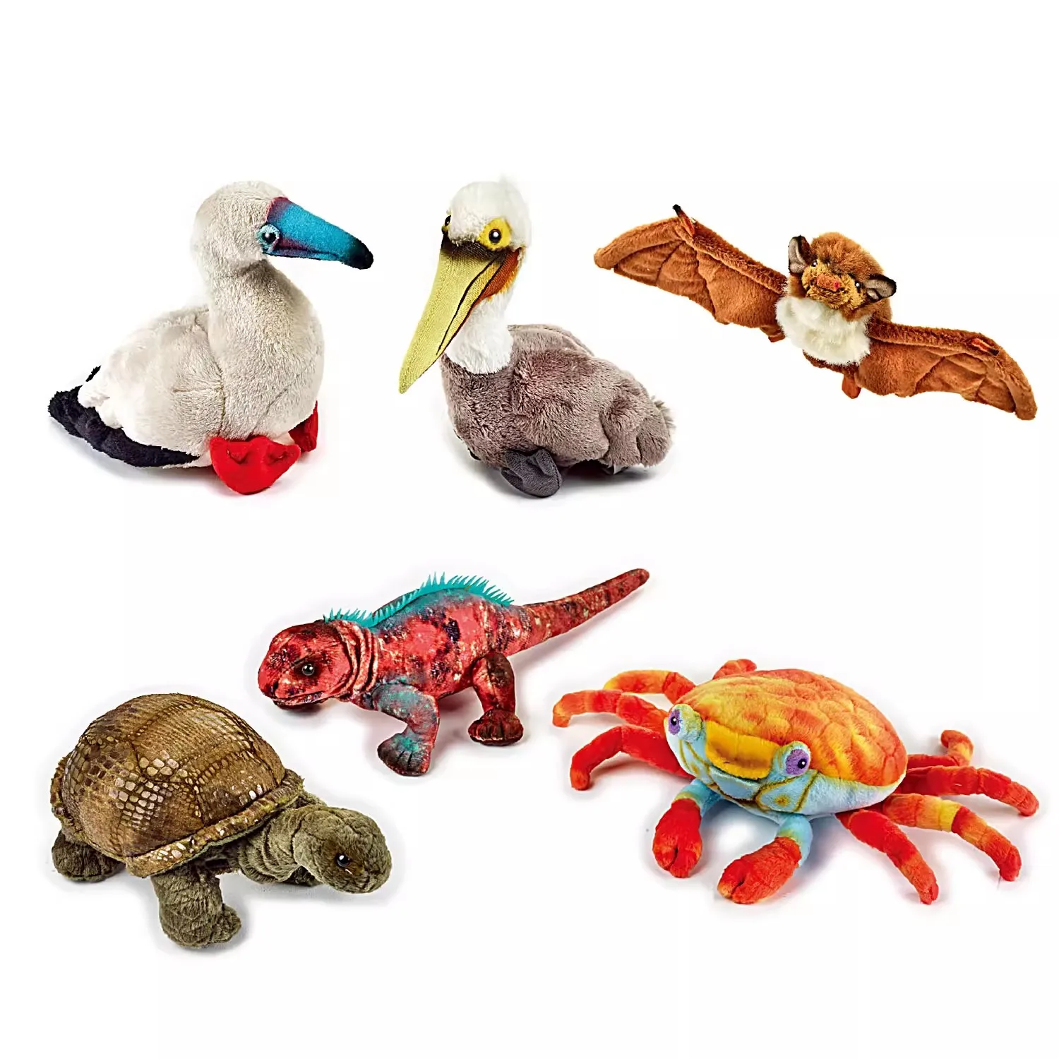 

Simulated Animal Red Rock Crab Bat Red-footed Booby Geochelone Pelican Marine Iguana Wild Nature Zoo Plush Toy Stuffed Doll Gift