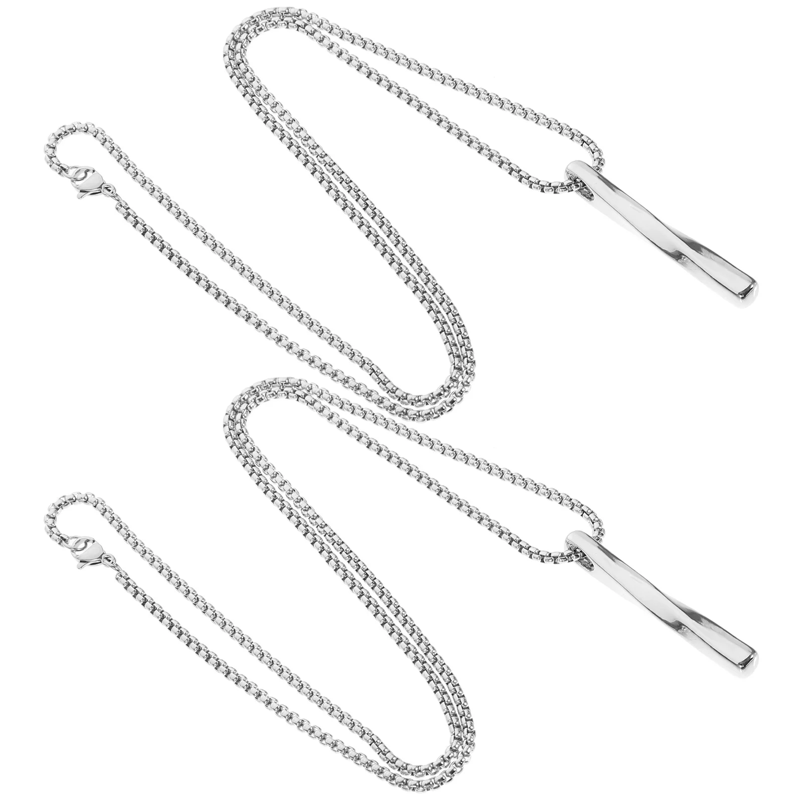 

2Pcs Titanium Steel Mens Neck Chains Hip-Hop Necklaces Pendant Necklace Durable Male Neck Jewelry Punk Style Gift