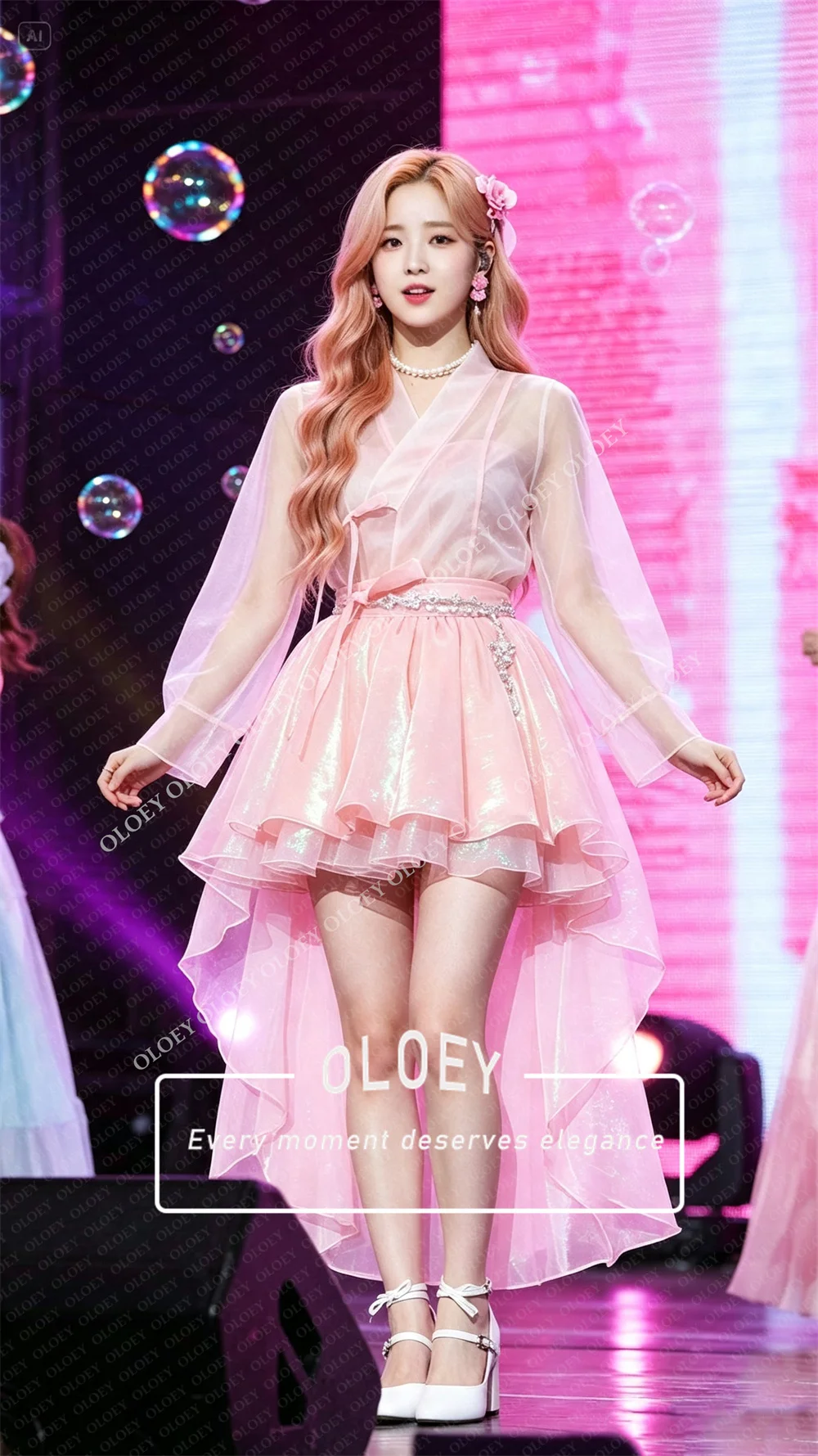 OLOEY Modern Pink Short Concer - Hanbok Modern Set review and price