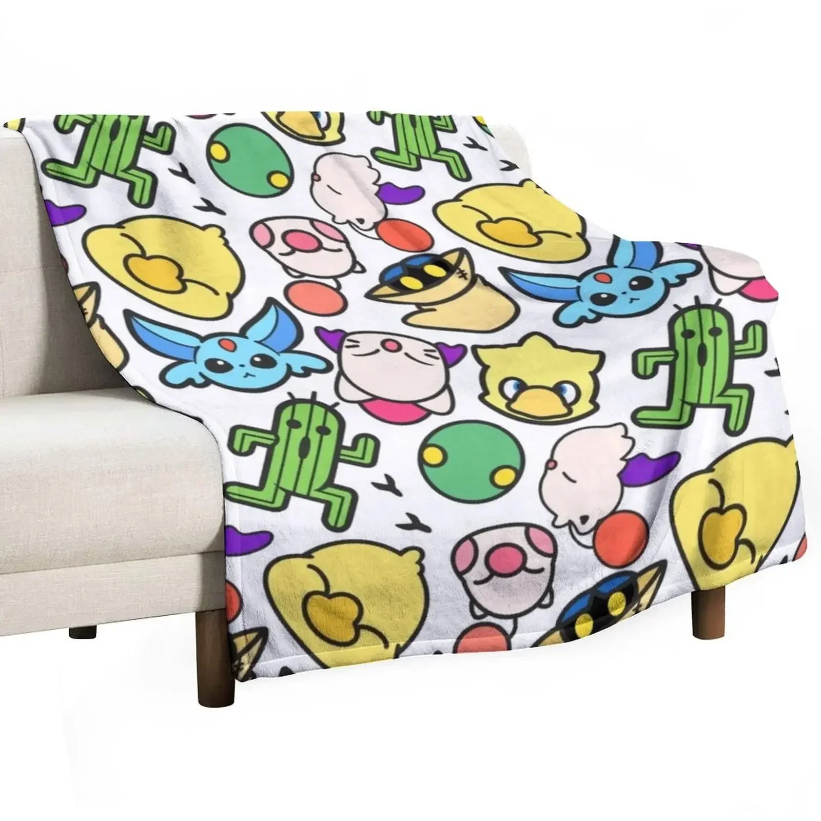 Ff cute cartoon pattern Throw Blanket Stuffeds Flannels Blankets