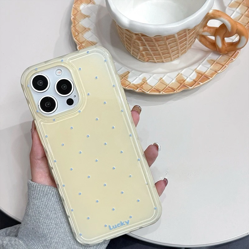 حافظة لهاتف آيفون 16 15 14 17 Pro Max 12 13 17 Air Polka Dot Soft Silicone Ins غطاء كوري #5