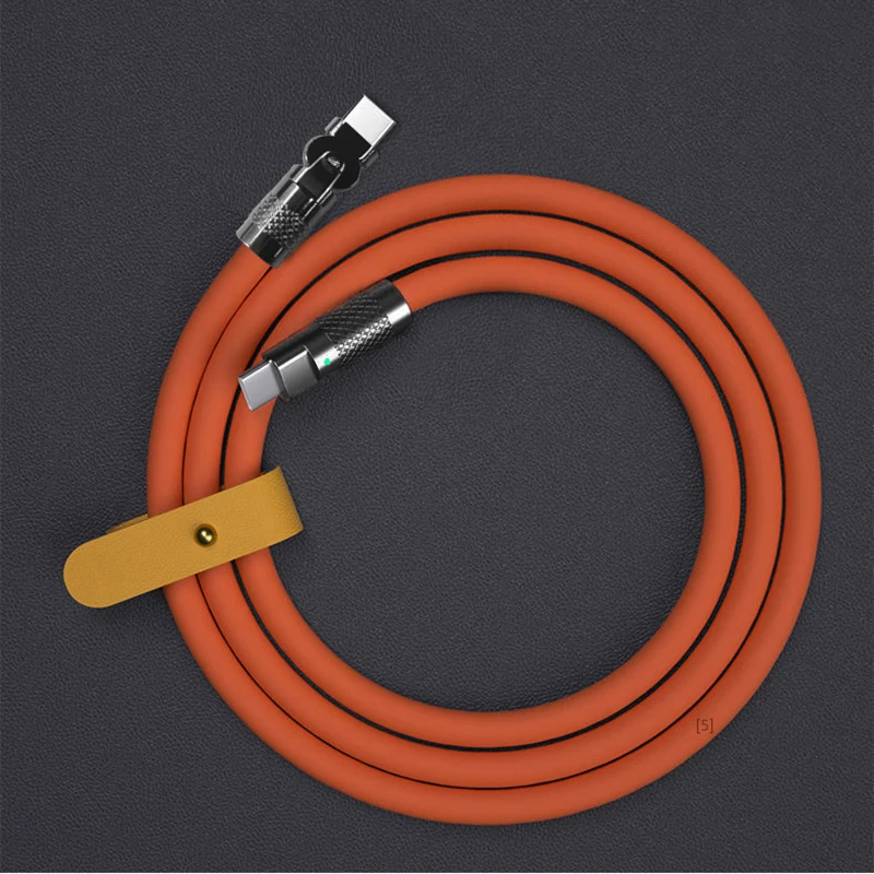 120 W 6a supersnel opladen type C siliconen 180 °   roterende elleboog TYPE-C-C datakabel 1M 2M USB-kabel USB C naar C oplaadkabel