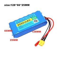 24V 6Ah 7S1P 25.2V 29.4V 6000mAh Lithium-ion Battery Pack for Small Electric Unicycles Scooters Toys Bicycle Built-in BMS