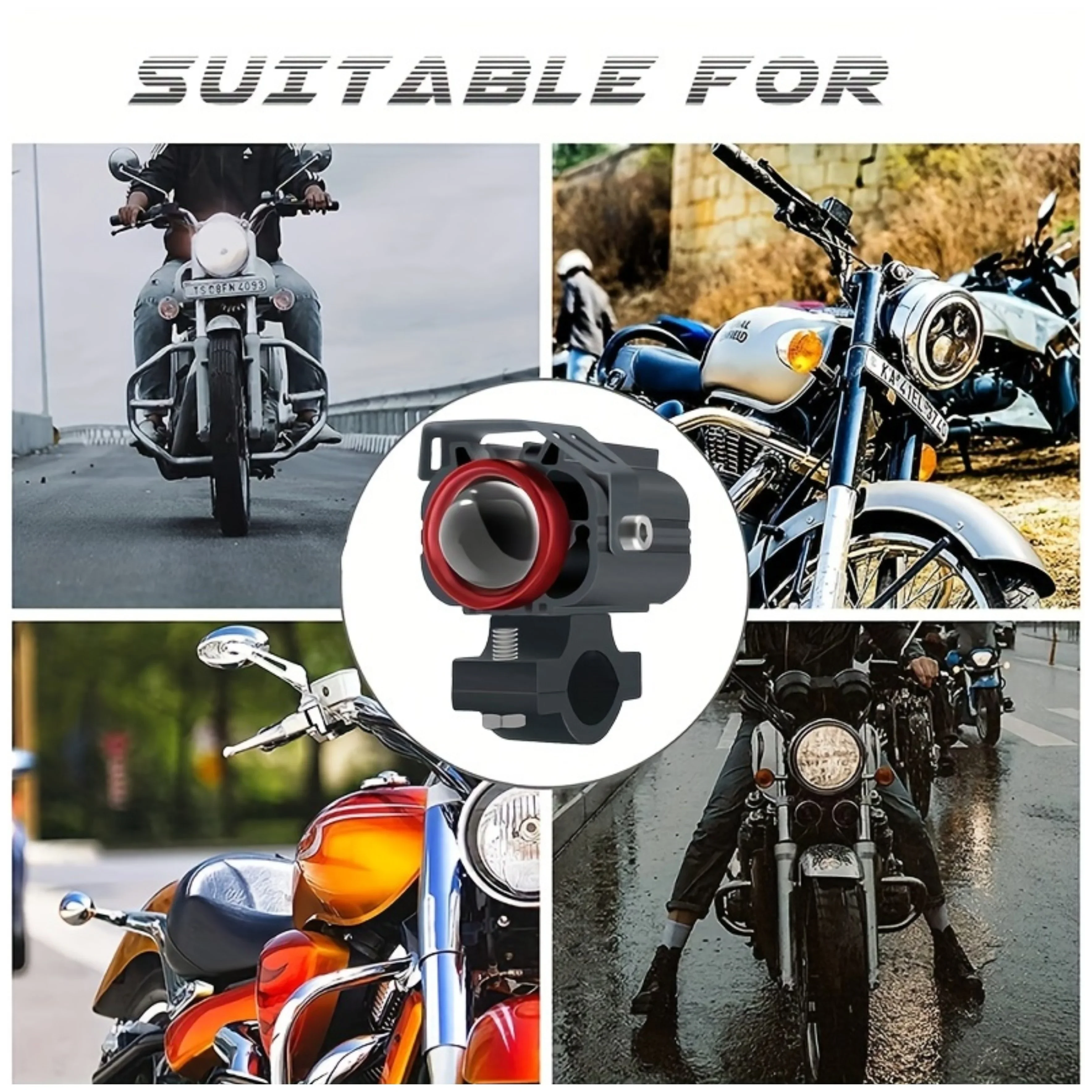 Heyword Motorcycle LED Auxiliary Spotlight Two Tone Motorcycle LED Exterior Motorcycle Light ATV Scooter Driving Light
