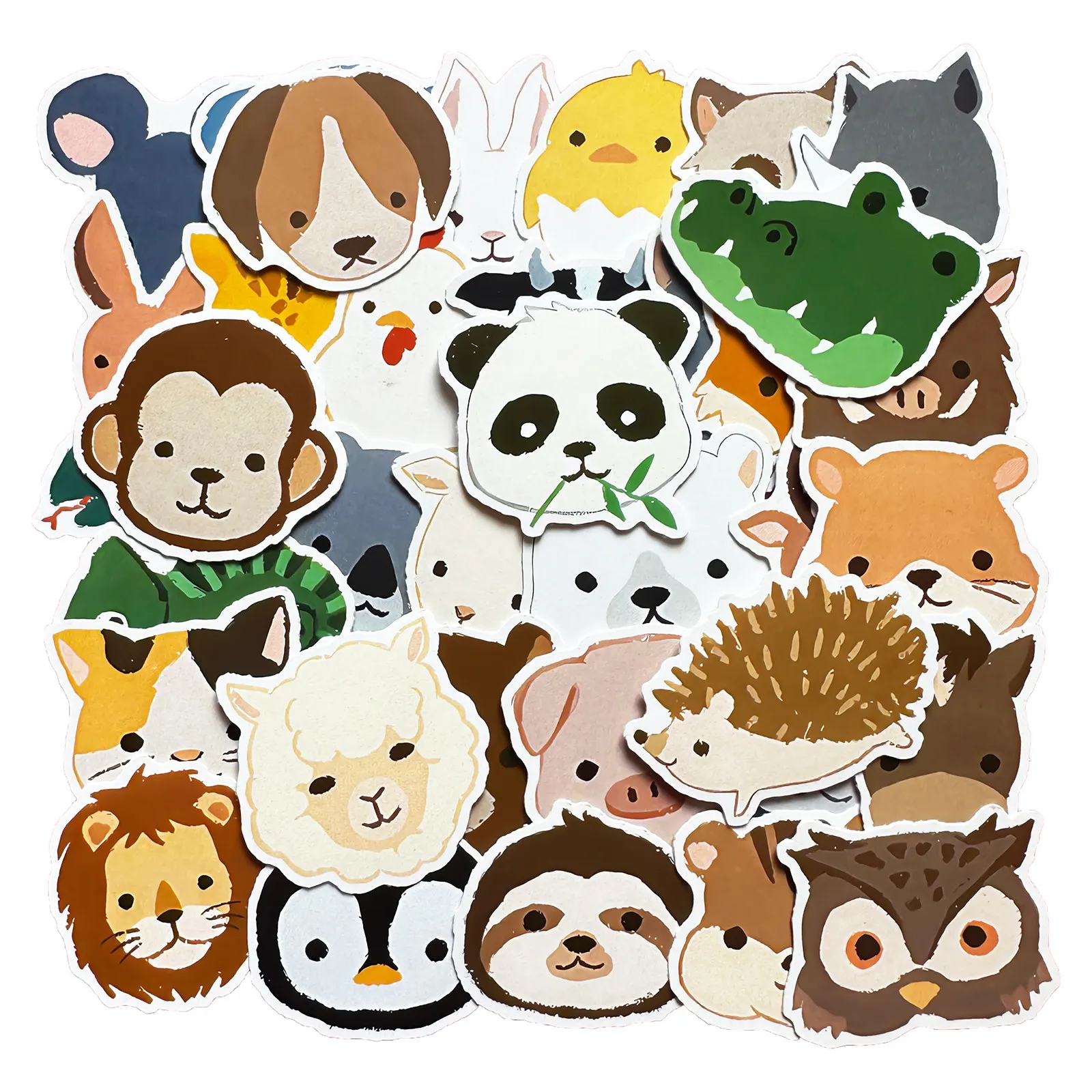 

Cute Cartoon Animal Head Stickers for Journal Notebook Phone Handcopy Newspaper DIY Decoration