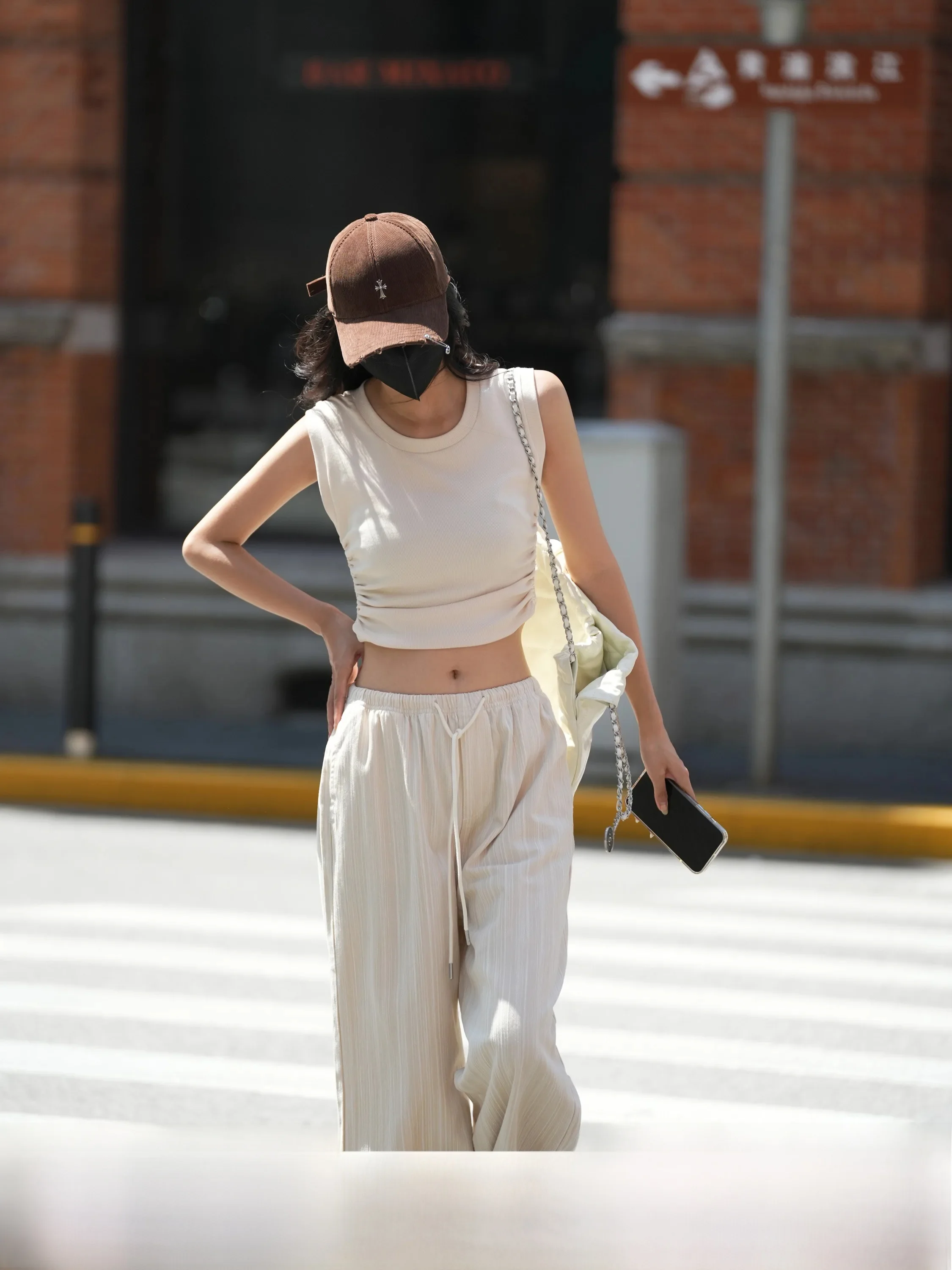 

Luna7xi Summer New Style Slim Fit Short Knitted Vest Women's Sleeveless Top Cotton Blend Fabric Comfortable Inner Wear