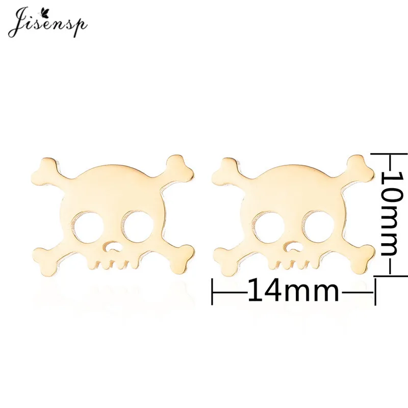 Neo-gothic Stainless Steel Skull Ghost Earring for Women Snake Ear Jewelry Girls Halloween Asymmetry Earrings Gifts Accessories