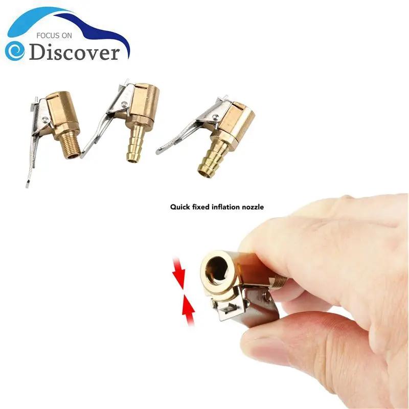 

1PC Car Truck Brass Air Pump Chuck Tyre Valve 6mm/8mm Pump Valve Clip Clamp Fast Conversion Head Clip Type Nozzle