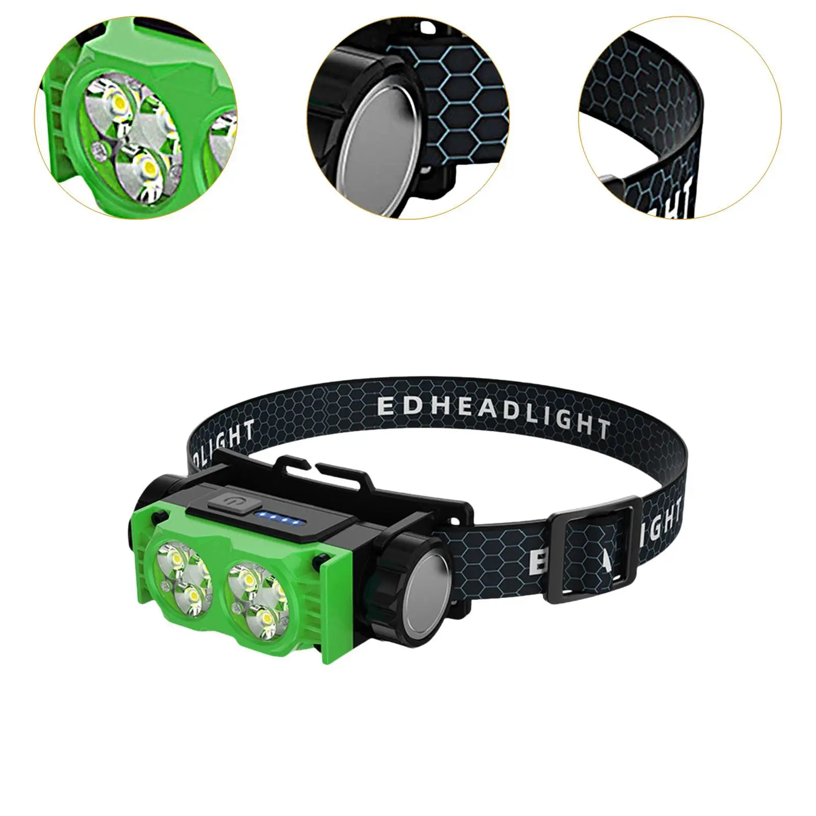 ไฟหน้า LED แบบชาร์จไฟได้โคมไฟทำงาน USB โคมไฟสว่างไฟฉายสำหรับทำงาน