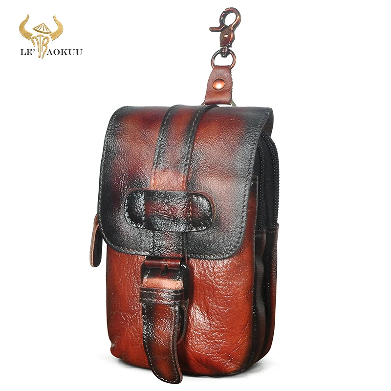 

Hot Sale Natural Real Leather Travel Hook Fanny Waist Belt Pack Bag Design Phone Cigarette Pouch Case For Men Male 014