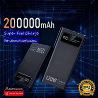 200000mAh Power Banlk 120W Super Fast Charging High Capacity Digital Display Portable Battery PowerBank For iPhoneSamsung