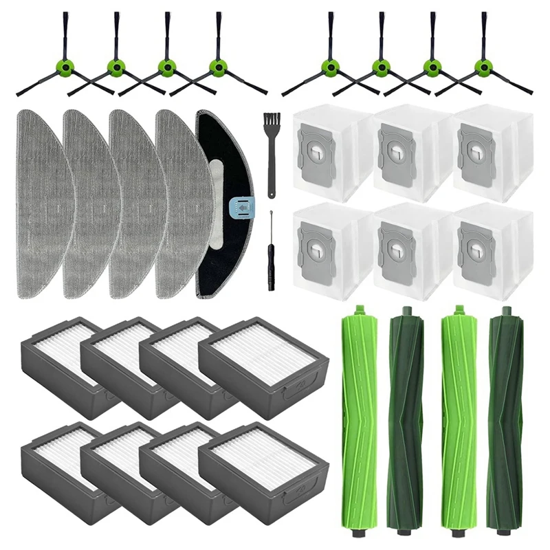 เปลี่ยนสําหรับ Roomba Combo J5 + I5 + Puls สูญญากาศอุปกรณ์เสริมแปรงลูกกลิ้งตัวกรอง Mop Pad แปรงด้านข้างฝุ่นกระเป๋า