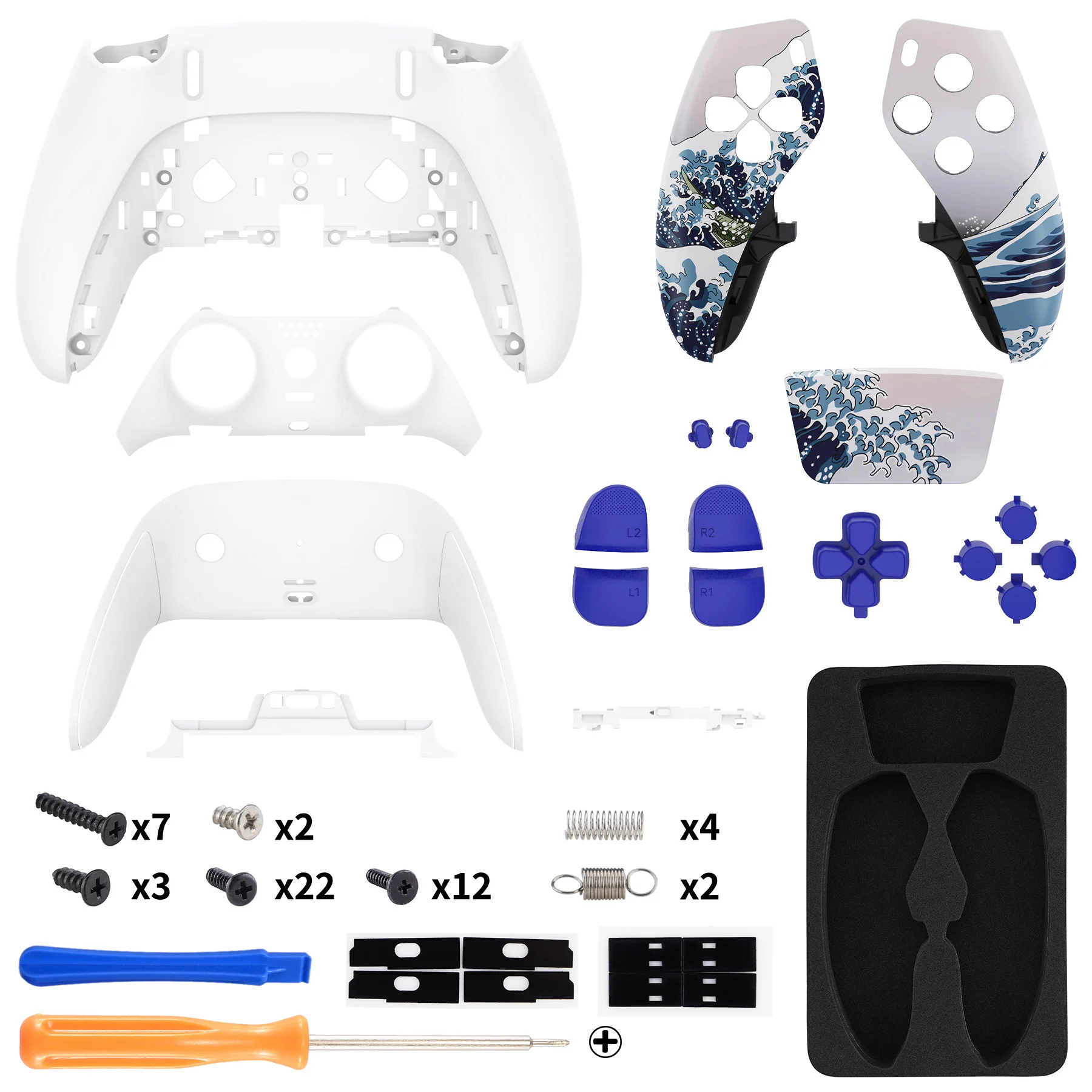 eXtremeRate Full Set Housing Shell with Buttons Touchpad Cover for ps5 Edge Controller - Patterned Series