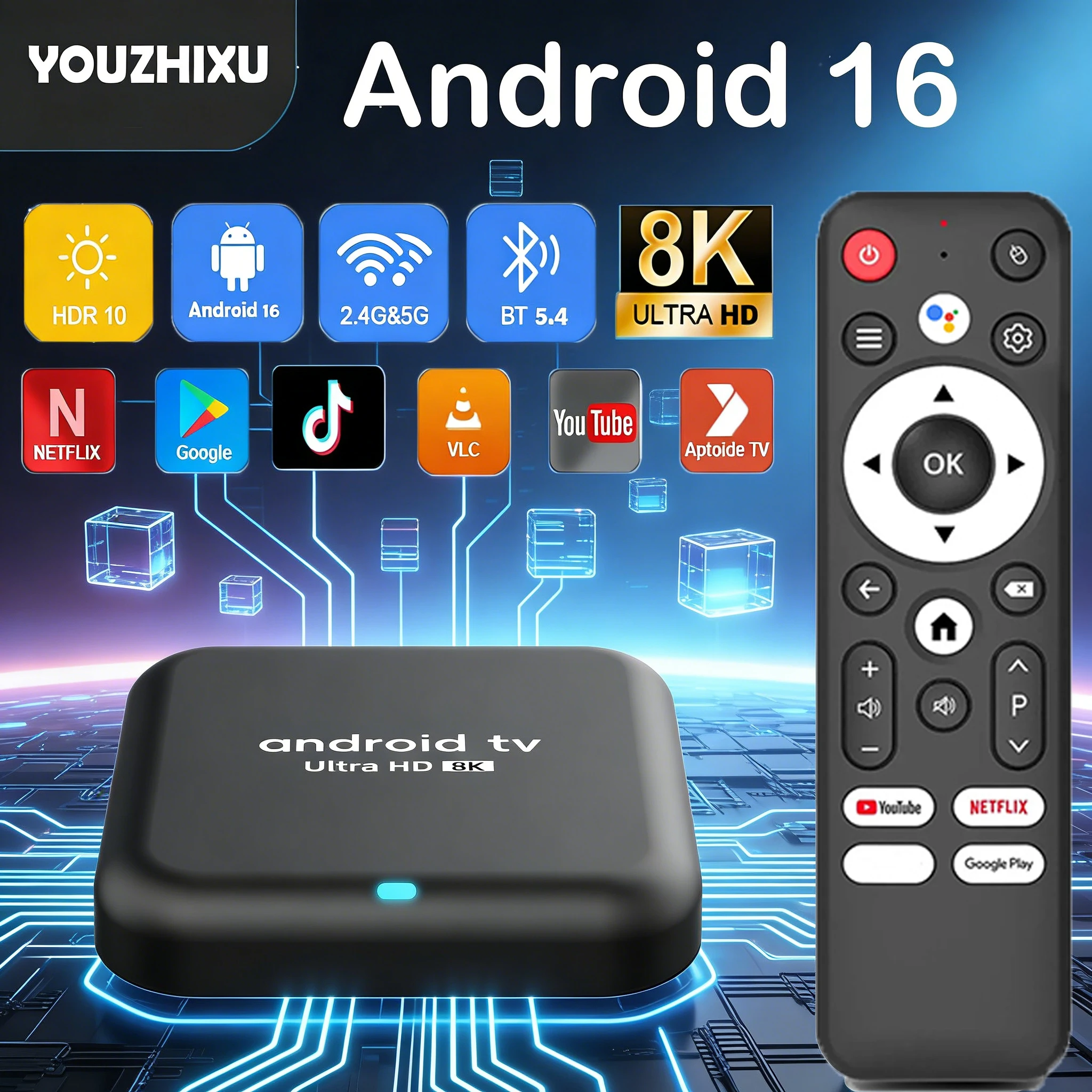 Q18 Smart TV Box Android 16 Rockchip RK3518 Google Assistant 8K 128GB 256GB Video Bluetooth6 Media Player  Very Fast Set Top Box