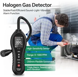 HVAC Soğutucular için Yüksek Hassasiyetli Halojen Gaz Kaçak Dedektörü 0-1000ppm Aralığı, R12, R22, R13 gibi CFC'leri, HCFC'leri, HFC'leri Algılar