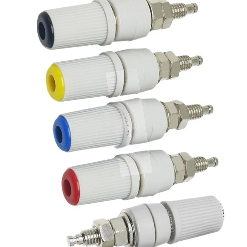 M5*48 Pure Copper High Current 30A Terminal Block 5mm Wiring Terminal Grounding Post Plug Banana Panel Socket 2pcs