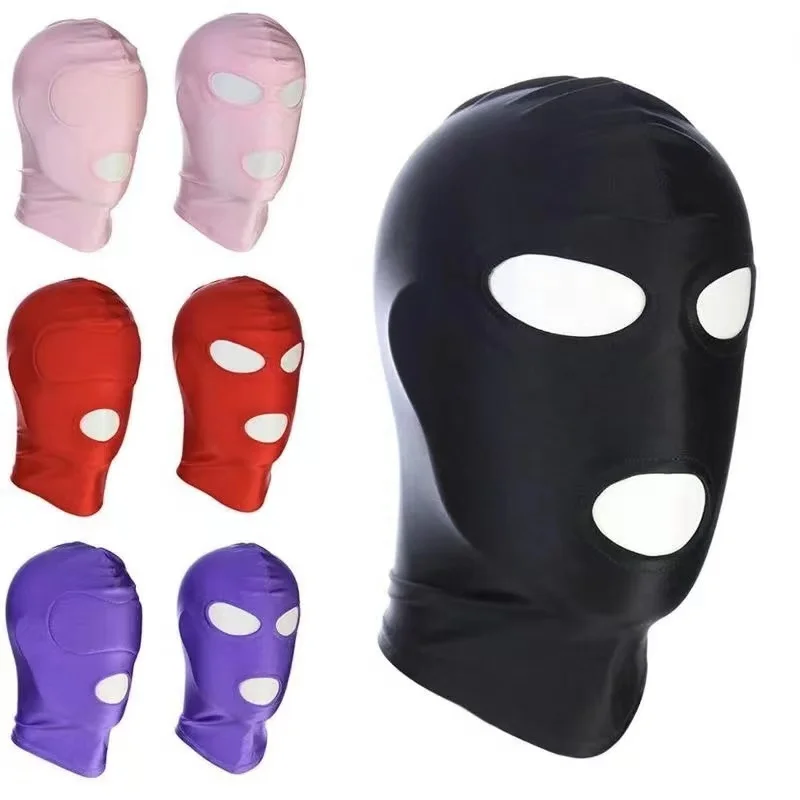 Mask Hood BDSM Role Playing Game Erotic Cosplay Prop Fetish Open Mouth Hood Mask Sex Toy for Woman Man Couple Products