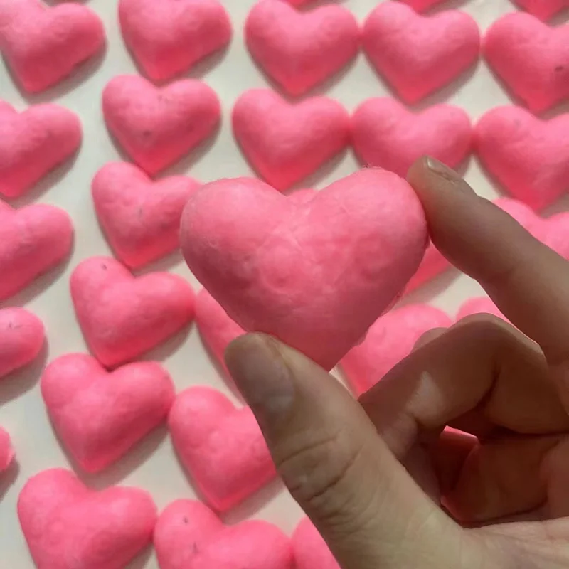 Semillas de papel en forma de corazón rosa, regalo de amor 3D, tarjeta de papel plantable, regalo de amante, tarjeta de invitación de boda