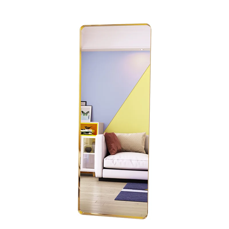 

Stainless steel full body full-length mirror light luxury floor clothing store Internet celebrity home bedroom wall hanging