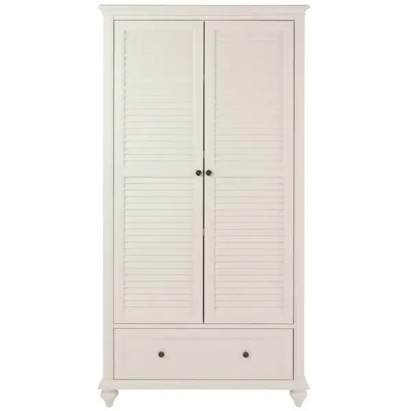 خزانة ملابس خشبية ببابين مع رف وحاجز تعليق وحدة خزائن تخزين الملابس الحديثة لأثاث غرف النوم #2