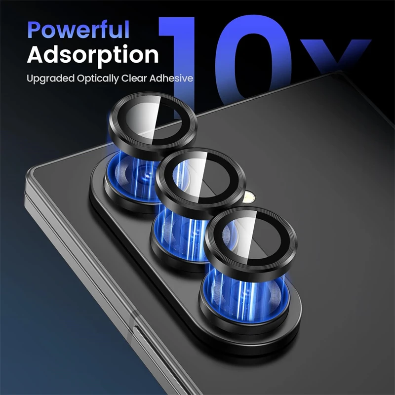 Ultra Clear 3D Alloy Metal Camera Cap For Samsung Galaxy Z Fold 8 Ultra 7 6 5 Anti-Glare Phone Lens Screen Protection Ring Cover
