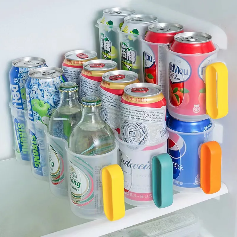 

Drink Can Cup Holder Refrigerator Storage Box Refrigerated Beer and Cola Cans Multi-functional Soda and Beverage Storage Rack