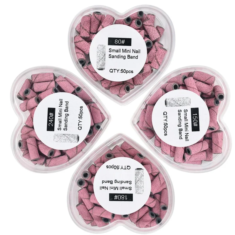 Bandes de ponçage pour ongles, 50 pièces/boîte, forets à ongles, mandrin, accessoires de manucure électriques, outils de pédicure pour enlever le Gel des ongles