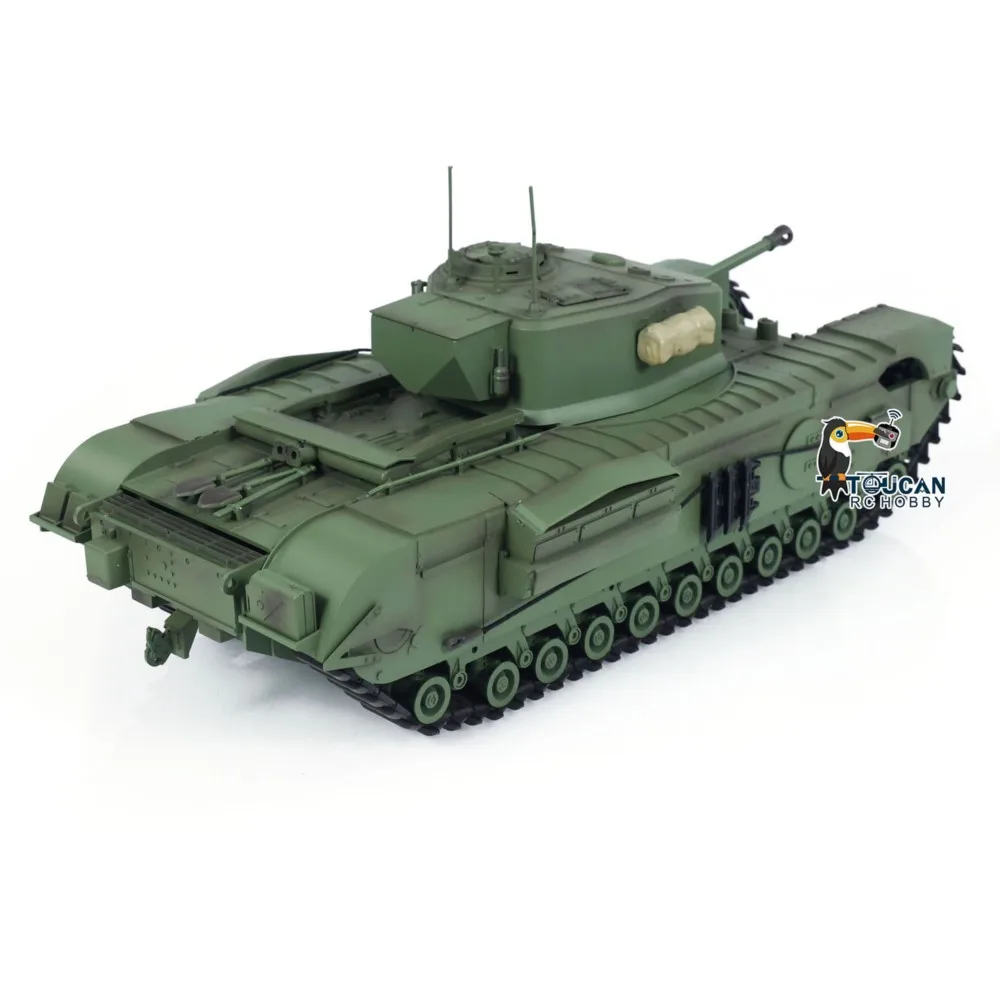 Tongde 1/16 Schaal RC Tank Model Churchill Mk.VII Elektrische Infanterie Battle Fighting Tanks Voertuigen met Licht Geluid Roken Speelgoed